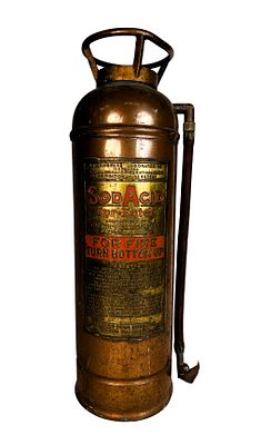 1930s Fyr-Fyter "SodAcid" Copper Fire Extinguisher. Vintage 1930s SodAcid Fyr-Fyter 2.5-gallon 
