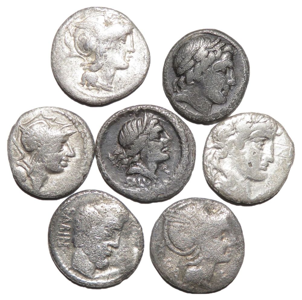 Lot 11: Republican Silver Denarius (7). Circa 2nd-1st century BC....