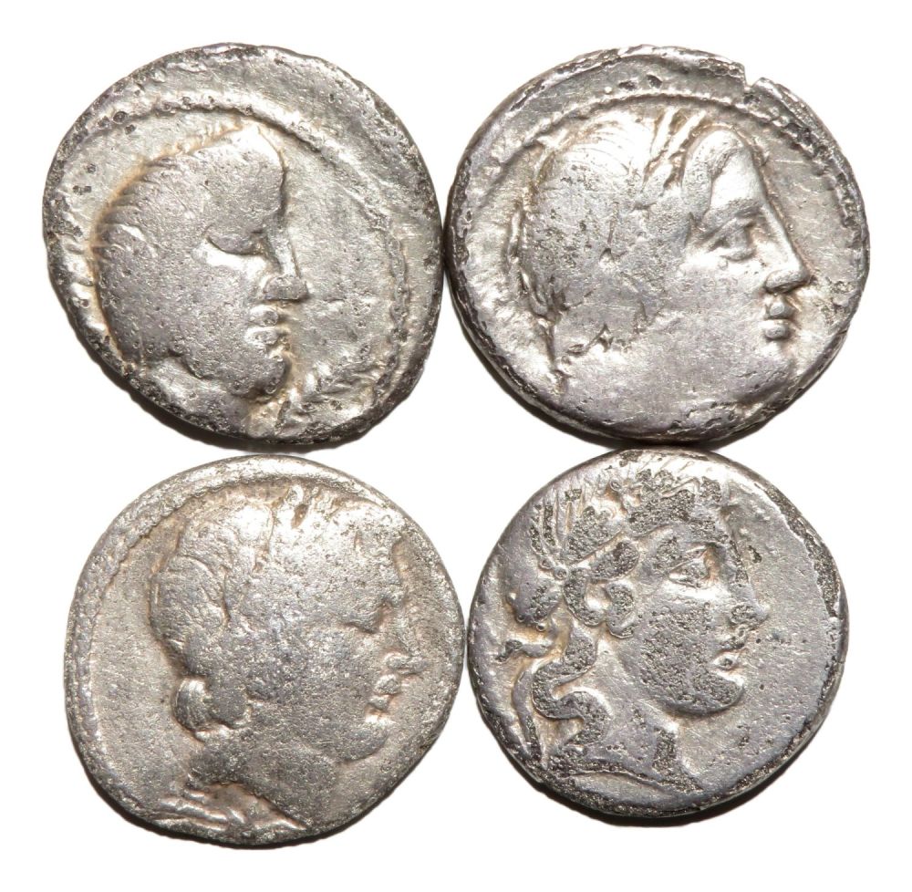 Lot 13: Republican Silver Denarius (4). Circa 2nd-1st century BC....