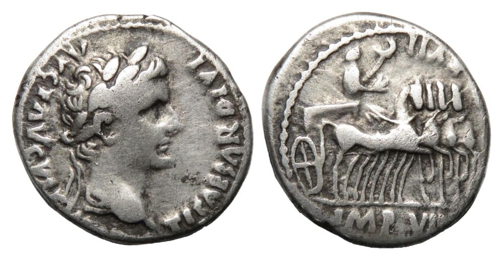 Lot 19: Tiberius Denarius. Lugdunum, AD 15-16. Silver, 3.74g. 18.54...