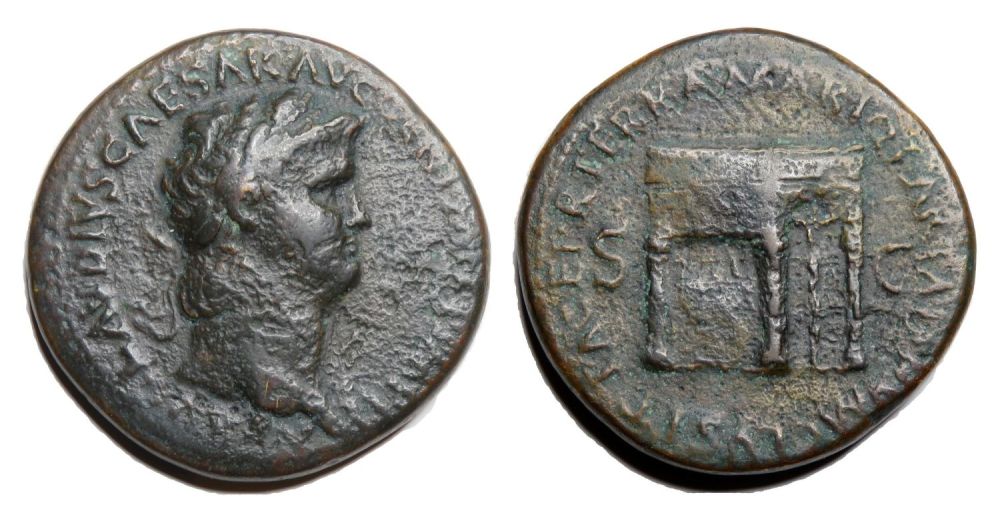 Lot 24: Nero Sestertius. Lugdunum, AD 65. Brass, 33.95 mm...