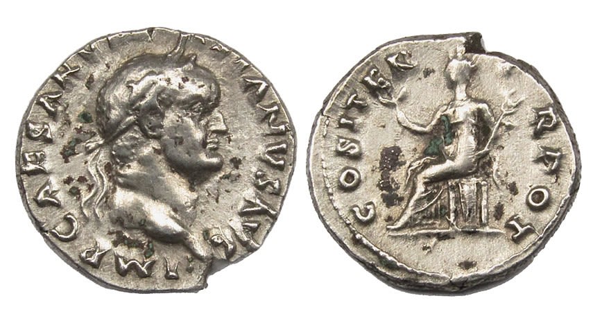 Lot 36: Vespasian Denarius. Rome, AD 70. Silver, 3.21g. Laureate...