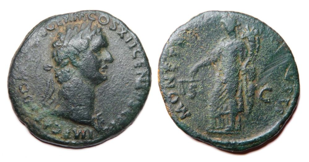 Lot 39: Domitian As. Rome, AD 90-91. Copper, 27.27mm 6.79g....
