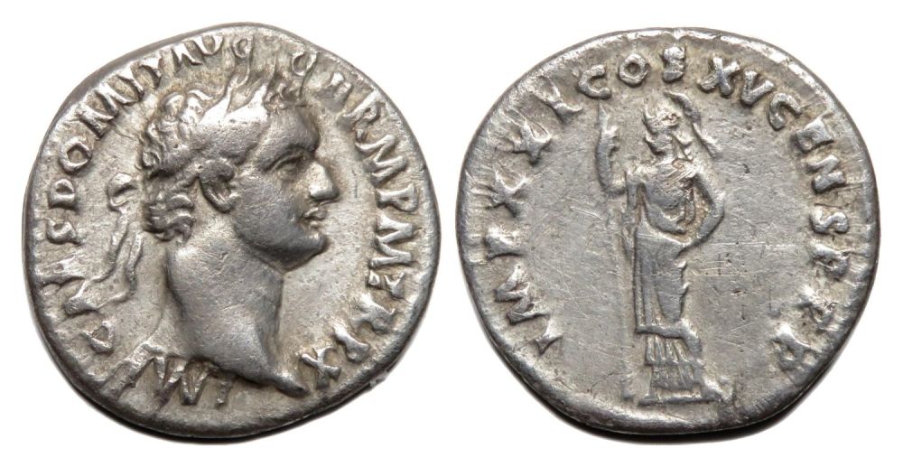 Lot 41: Domitian Denarius. Rome, AD 92-3. Silver, 3.00g. 18.70...