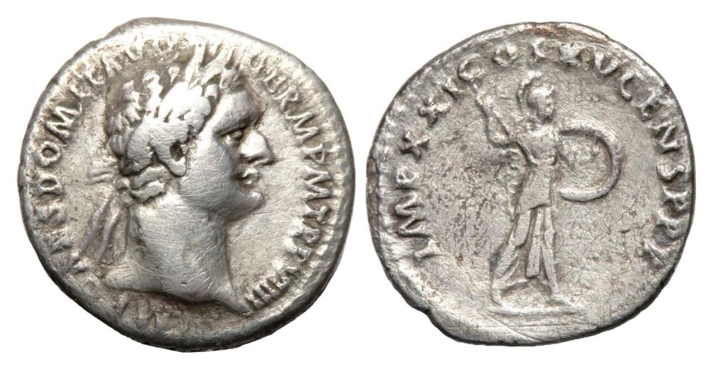 Lot 44: Domitian Denarius. Rome, AD 90. Silver, 2.62g. 18.93...