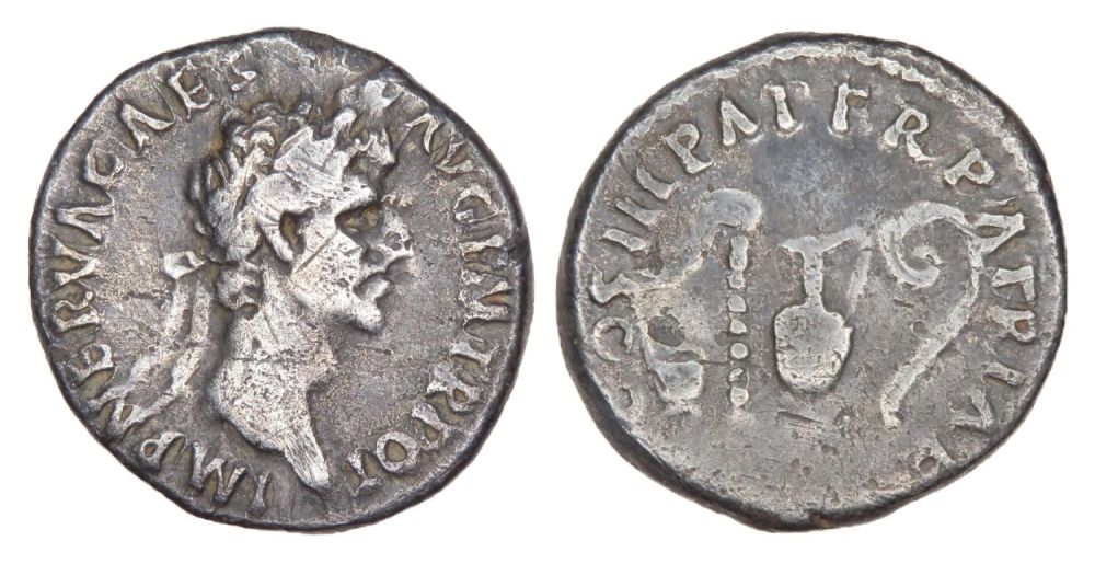 Lot 47: Nerva Denarius. Rome, January AD 98. Silver, 17.48...