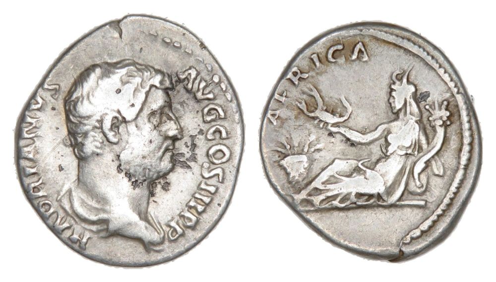 Lot 60: Hadrian Denarius. Rome, AD 136. Silver, 18.15 mm...