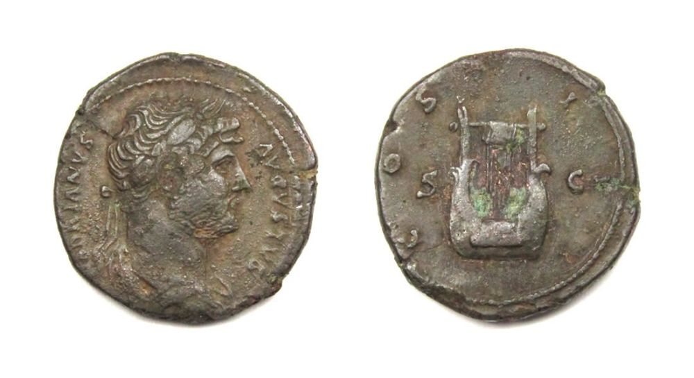 Lot 66: Hadrian As. Rome, AD 125-128. Bronze, 8.76g. 24.35...