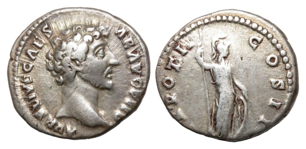 Lot 95: Marcus Aurelius Denarius. Rome, AD 148. Silver, 2.71g....