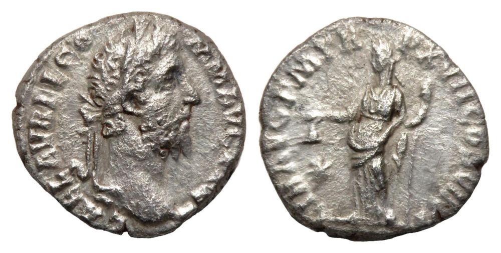 Lot 109: Commodus Denarius. Rome, AD 186. Silver, 2.02g. 17.05...
