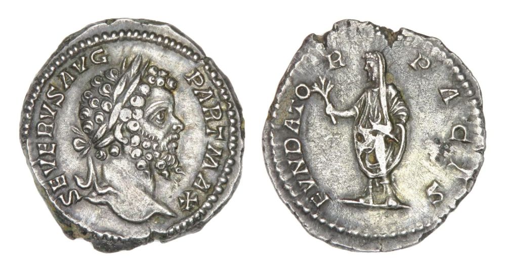 Lot 114: Septimius Severus Denarius. Rome, AD 200-201. Silver, 19.18...