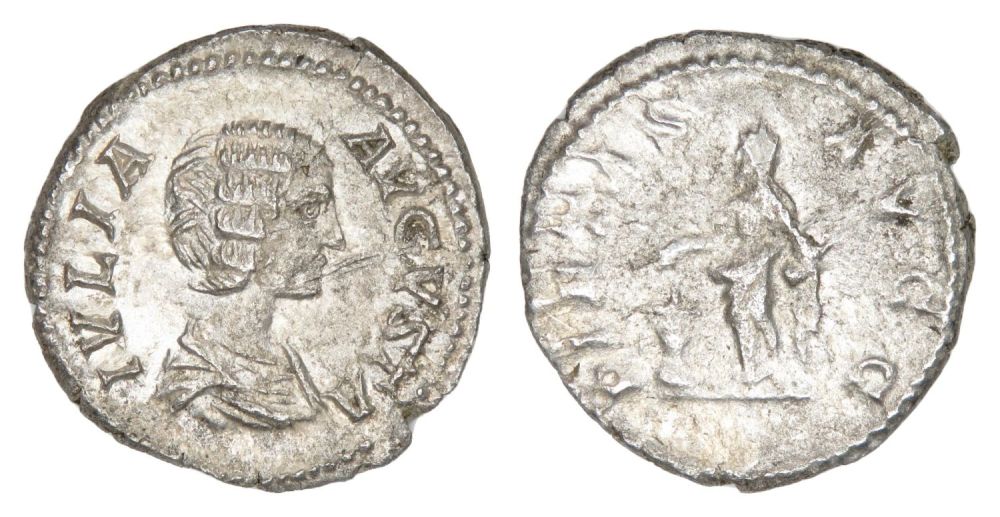 Lot 133: Julia Domna Silver denarius. Rome, AD 204. Silver,...