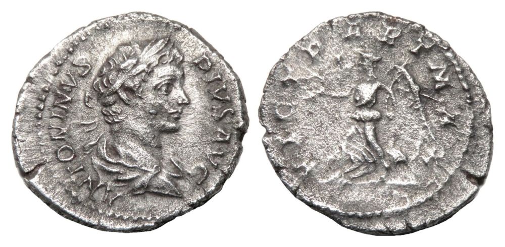 Lot 141: Caracalla Denarius. Rome, AD 204. Silver, 2.80g. 20.25...
