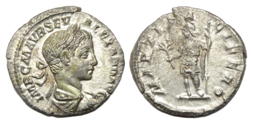 Lot 152: Severus Alexander Silver Denarius. Rome, AD 222. Silver,...