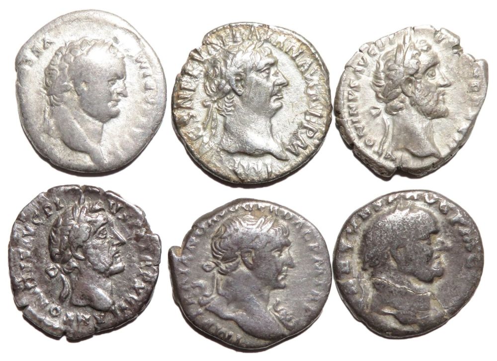 Lot 162: Roman Silver Denarius (6). 1st-2nd century AD. Lot...
