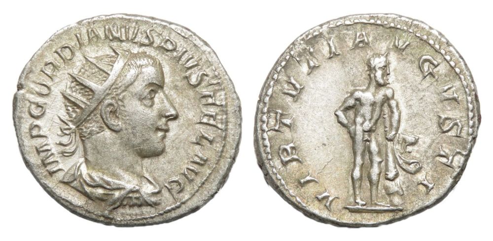 Lot 169: Gordian III antoninianus. Rome, AD 241-3.  Radiate bust...