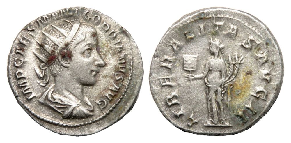 Lot 170: Gordian III antoninianus. Rome, AD 239. Silver, 21mm,...