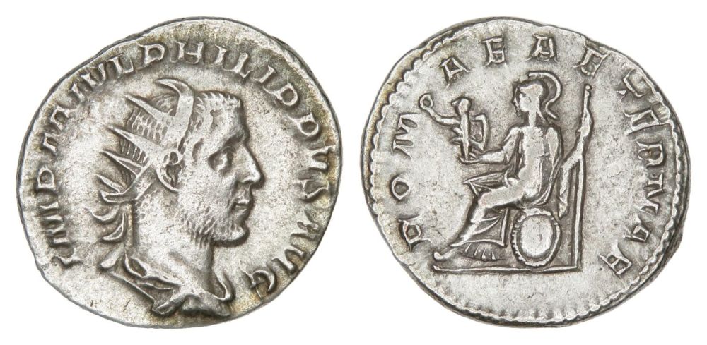 Lot 174: Philip I Antoninianus. Rome, AD 245-7. Silver, 3.90g....
