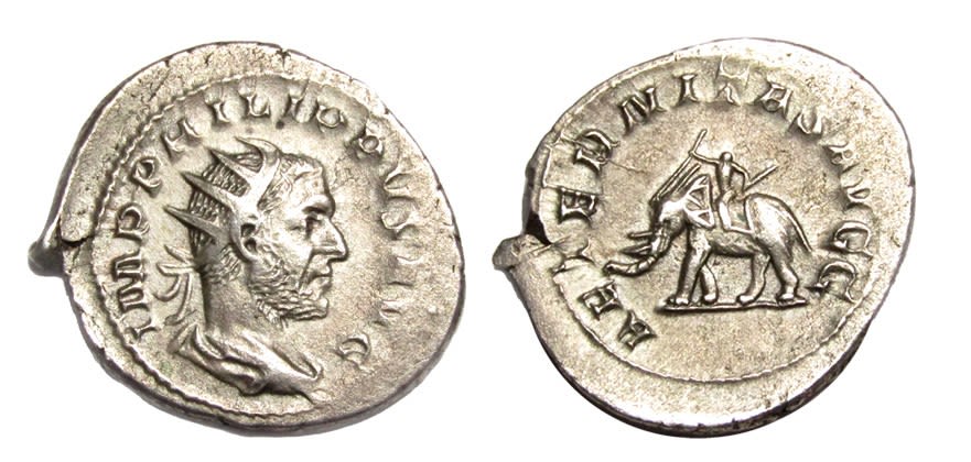 Lot 175: Philip I Antoninianus. Rome, AD 247. Silver, 4.45g....