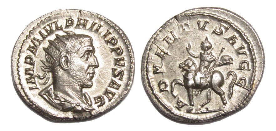 Lot 176: Philip I Antoninianus. Rome, AD 245. Silver, 4.53g....