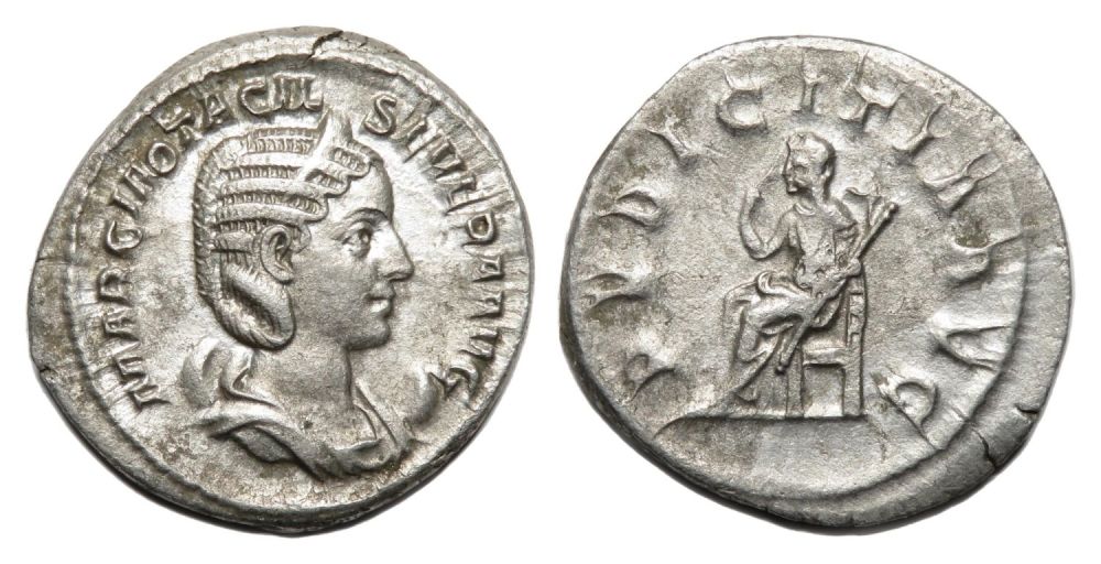 Lot 178: Otaciliasevera Antoninianus. Rome, AD 244-5. Silver, 4.14g. 22.48...