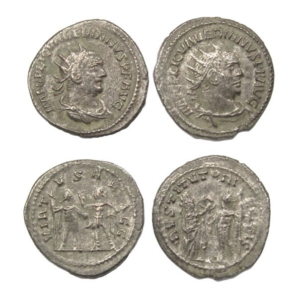 Lot 182: Valerian Antoninianus (2). Uncertain Syrian mints, AD 266-8,...