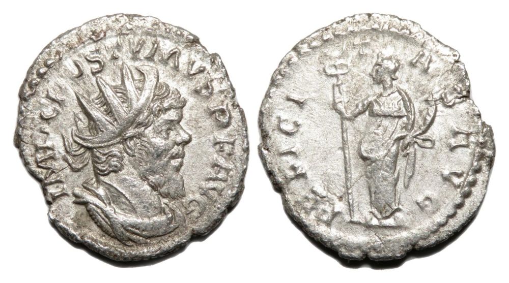 Lot 192: Postumus Antoninianus. Cologne, AD 265-8. Silver, 2.70g. 21.49...