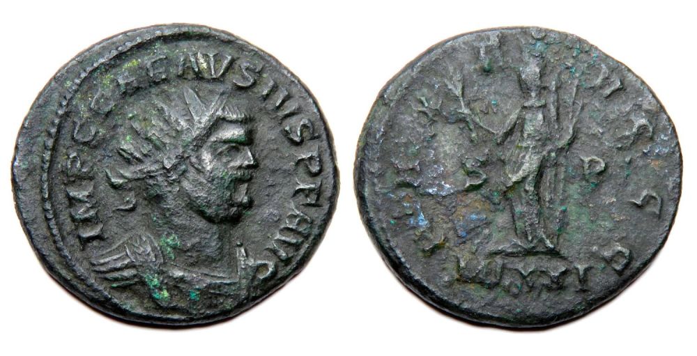 Lot 197: Carausius Antoninianus. London, AD 292-3. Billon, 22.92 mm...