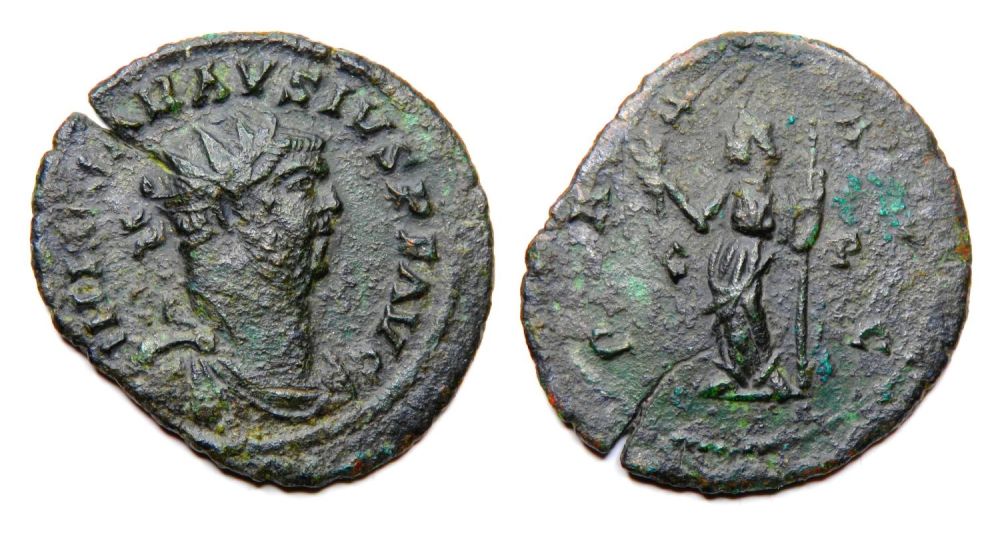 Lot 198: Carausius Antoninianus. Billon, 25.84mm 3.89g. Radiate and draped...