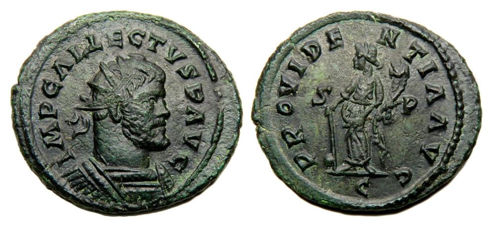 Lot 214: Allectus Antoninianus. Colchester, AD 293-5. Billon, 23.98 mm...