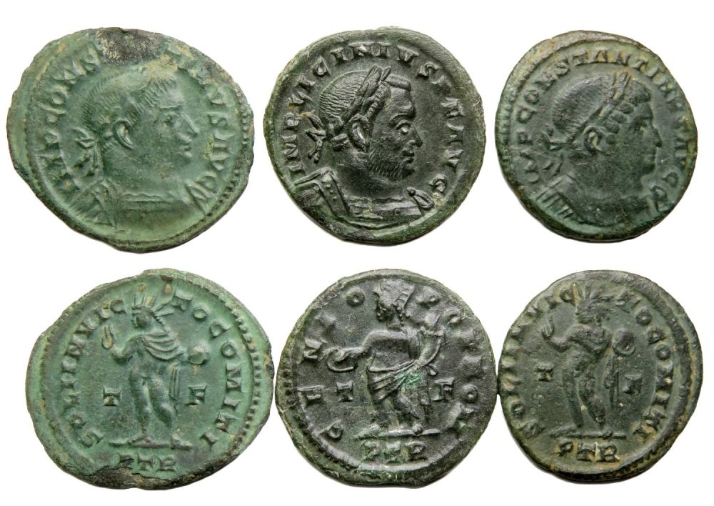 Lot 227: Folles of Constantine I and Licinius, all Trier...