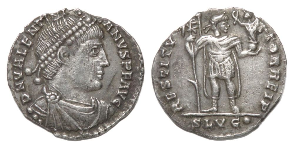 Lot 234: Valentinian Siliqua. Lugdunum, AD 365-6. Silver, 1.58g. 17.33...