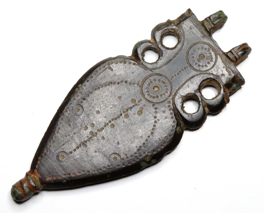 Lot 1013: Large Roman Amphora Strap-end. Circa 2nd-4th century AD....