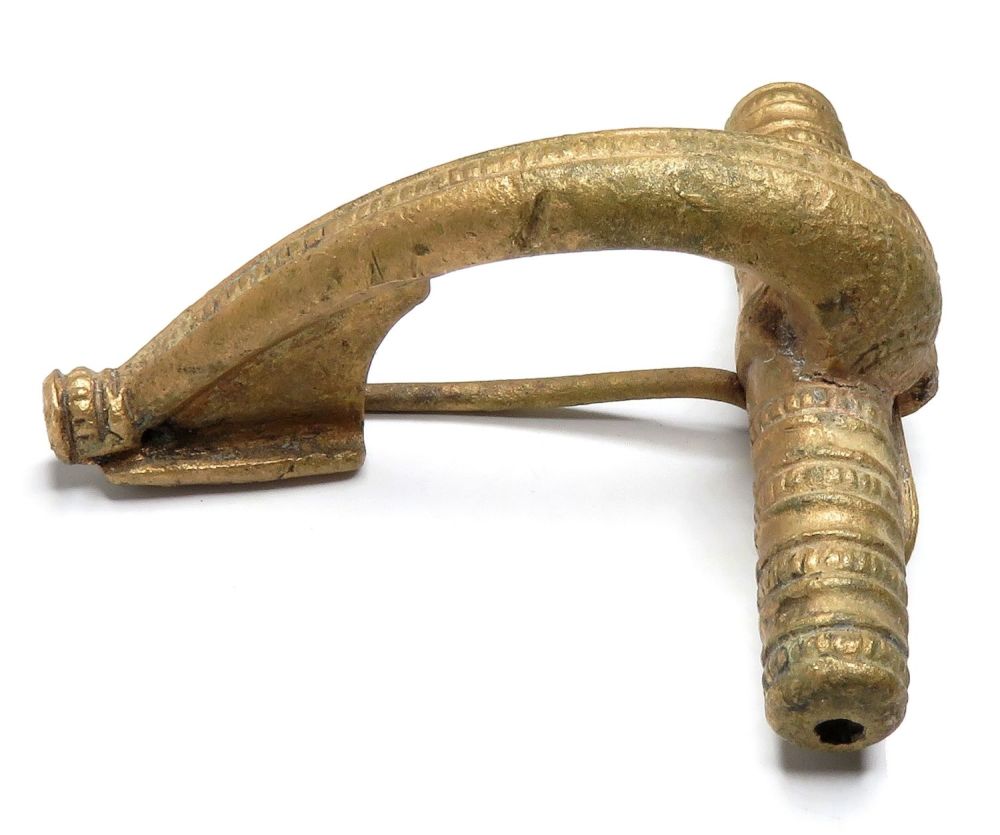 Lot 1024: Roman bronze dolphin brooch. A large and impressive...