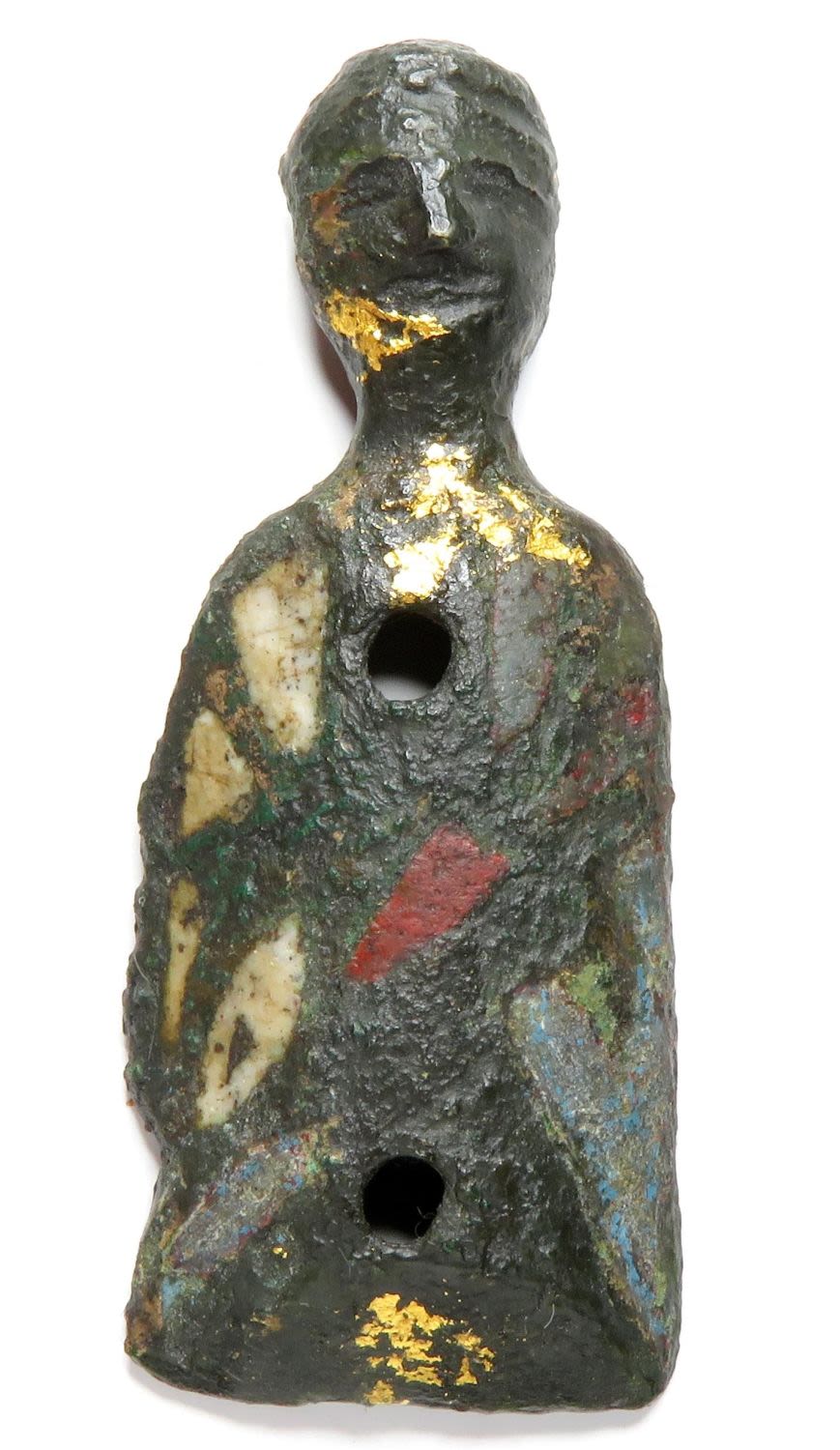 Lot 1059: Medieval enamelled Limoges Saint Figurine. Circa 12th-13th century...