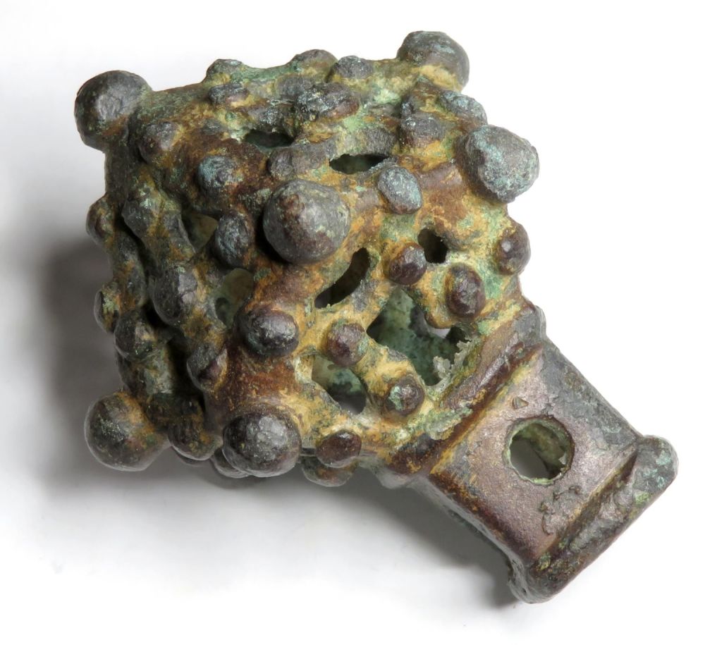 Lot 1066: Medieval Sceptre Terminal. Circa 12th-13th century AD. Copper-alloy,...