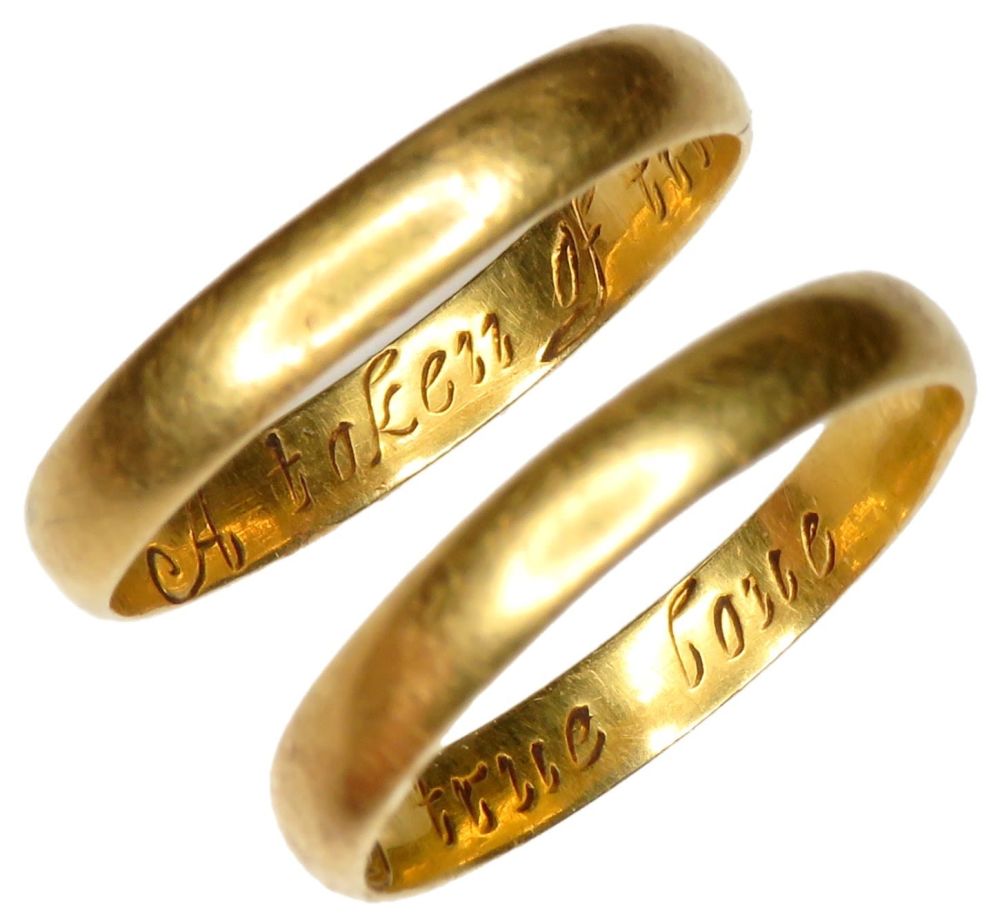Lot 1092: Post Medieval Gold Posy Ring. Circa 18th century...
