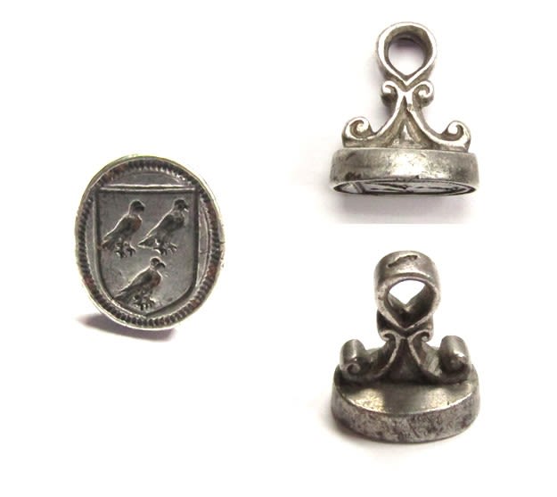 Lot 1105: Silver Seal Matrix. Circa 16th century AD. Silver,...