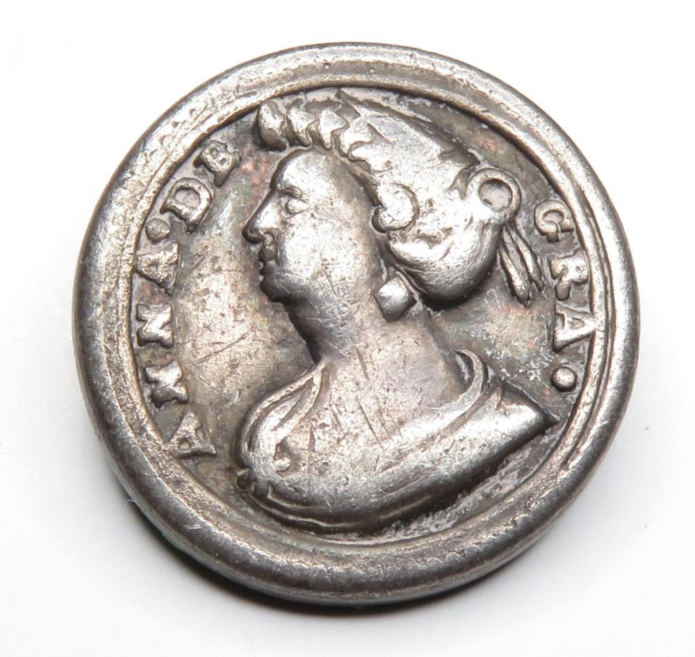 Lot 1107: Queen Anne Silver Button. Circa 18th century AD....