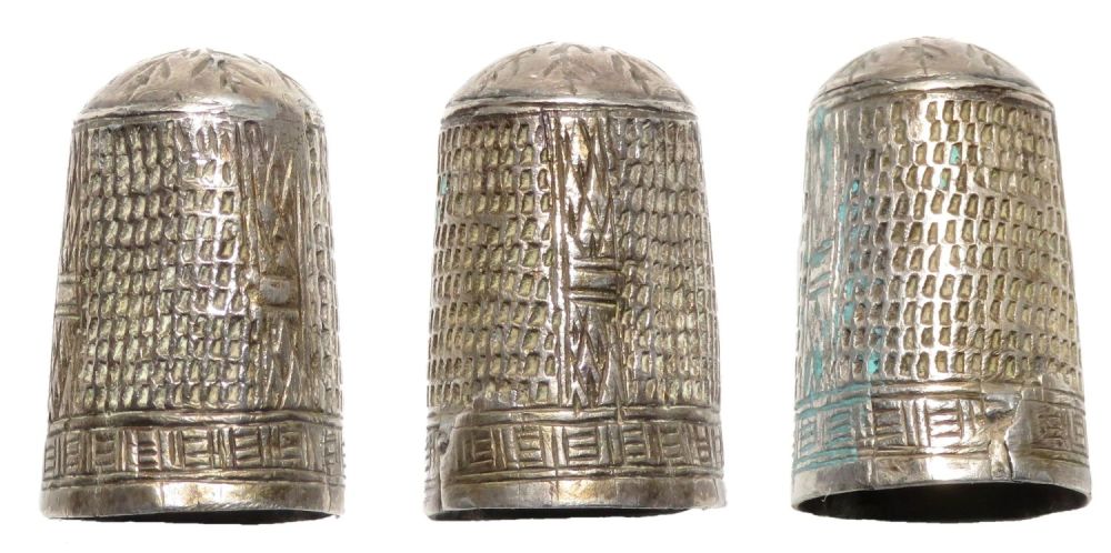 Lot 1109: Post-Medieval silver thimble, c. 17th century. A tall...