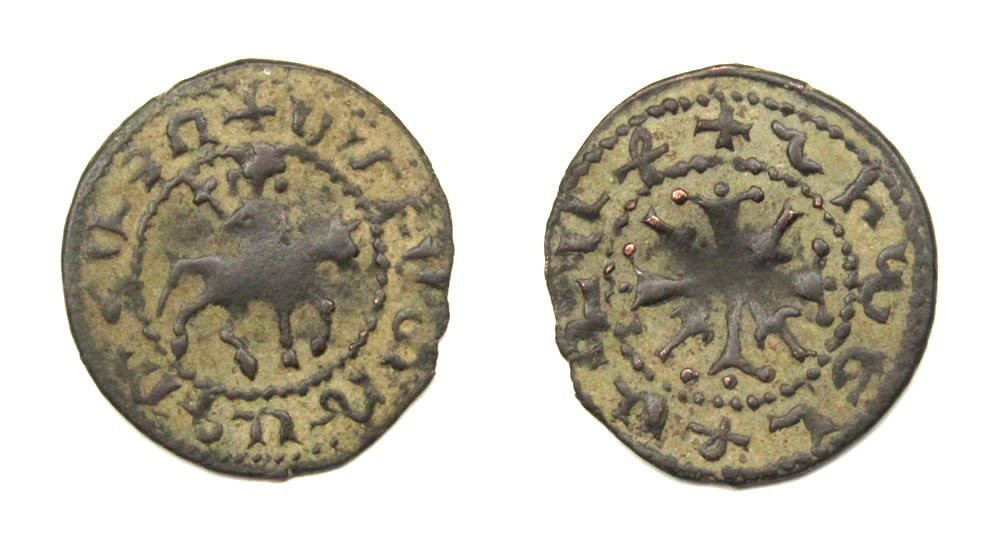 Lot 1113: Cilician Armenian, Smpad, 1296-1298 AD. Copper pogh. ref:...