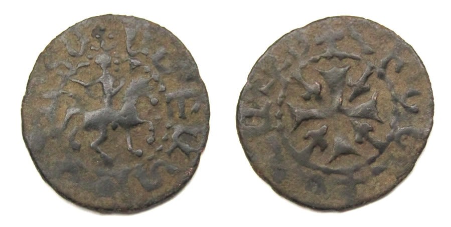 Lot 1114: Cilician Armenian, Smpad, 1296-1298 AD. Copper pogh. 20.45...