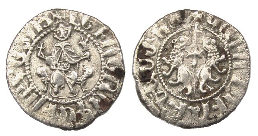 Lot 1118: Levon I, 1198-1219 AD. Silver tram, 2.68g. 21.86...
