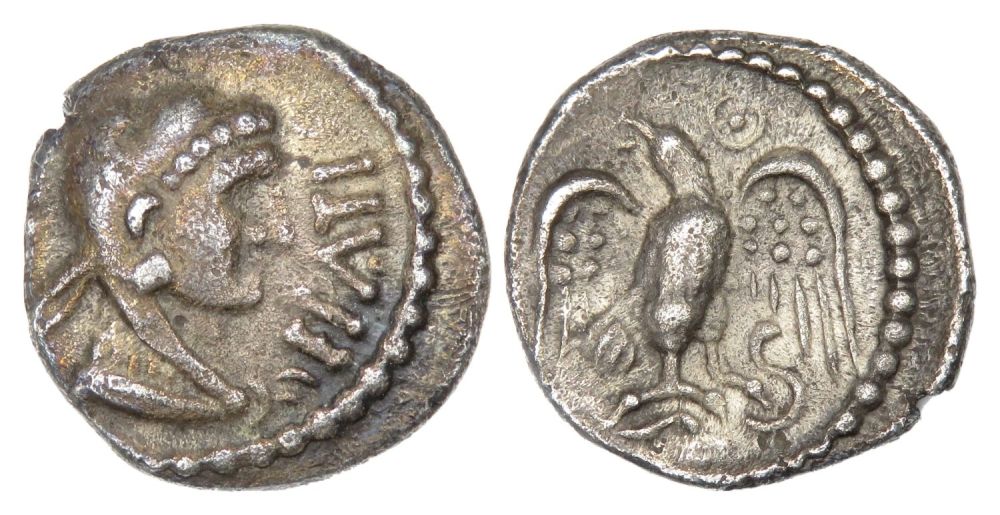 Lot 1132: Atrebates and Regini, Epatticus silver unit. 13mm, 1.24g....