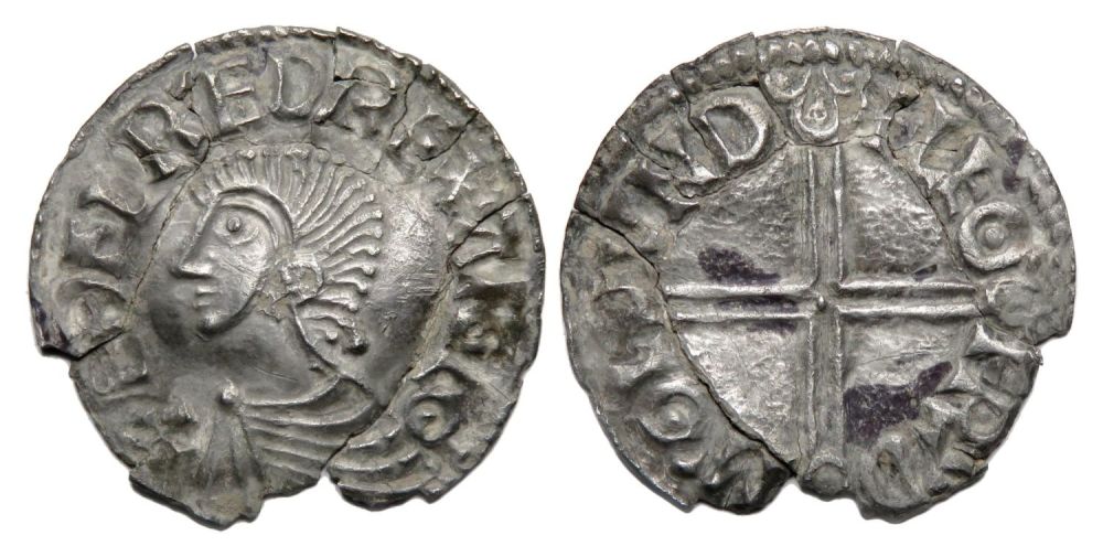 Lot 1147: Aethelred II Penny. Silver, 1.17g. 19.91 mm. Bare-headed...