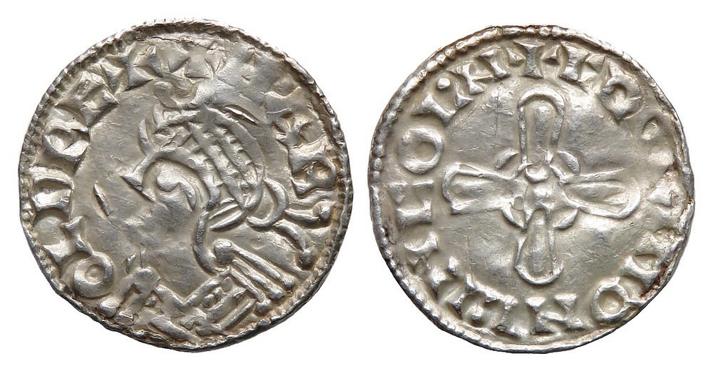 Lot 1164: Harold I Penny, Jewel Cross type. Silver. Obverse: diademed...
