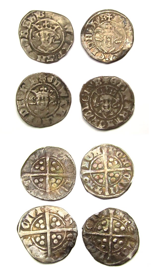 Lot 1204: British Hammered Silver Pennies (4). Edward I &...