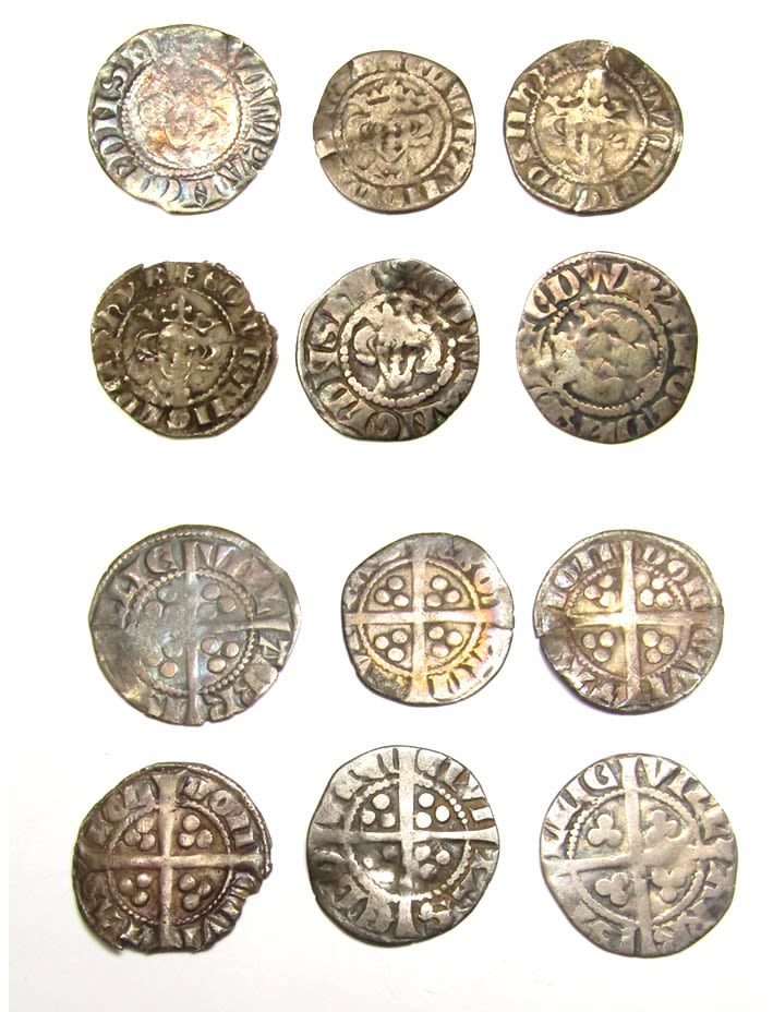 Lot 1206: British Hammered Silver Pennies (6). All Edward I...