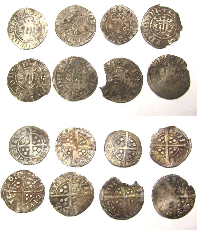 Lot 1207: British Hammered Silver Pennies (8). All Edward I...