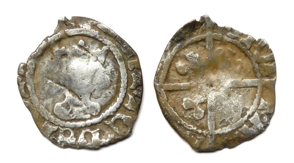 Lot 1220: Henry VII halfpenny. Silver, 12mm, 0.28g. Crowned facing...